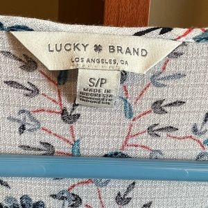 Lucky brand white blouse with floral design